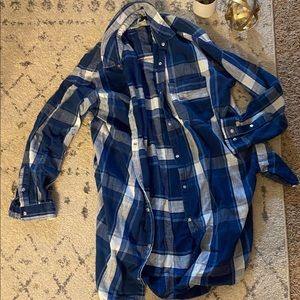 Blue Flannel Tunic Dress